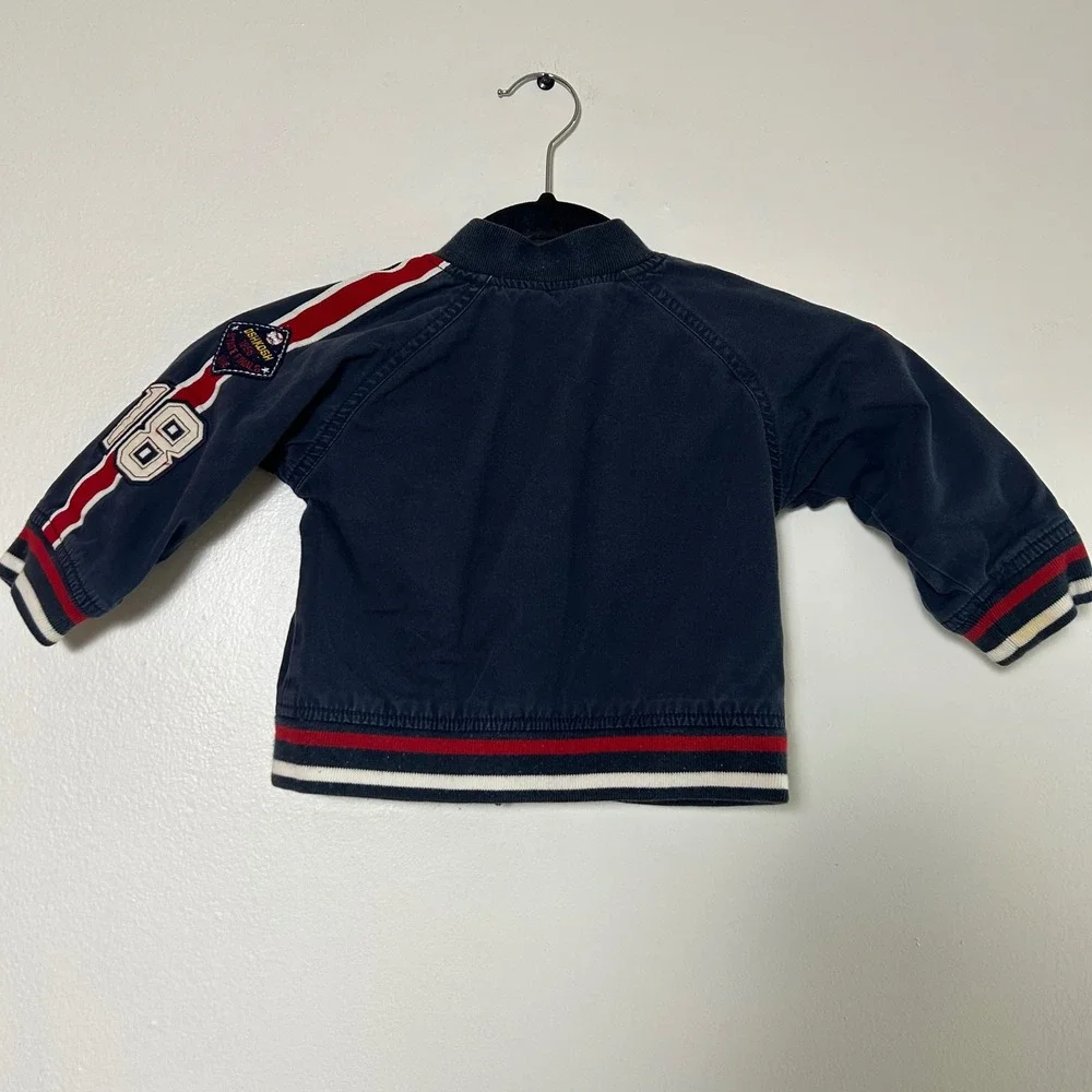 Vintage OshKosh B'gosh Kids Navy Varsity League Bomber Jacket Size‎ 2T